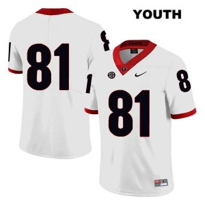 Youth Georgia Bulldogs NCAA #81 Jaylen Johnson Nike Stitched White Legend Authentic No Name College Football Jersey VOY1754SG